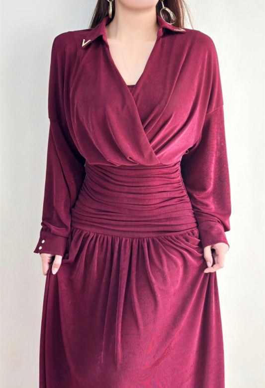 Burgundy Elegant Maxi Dress