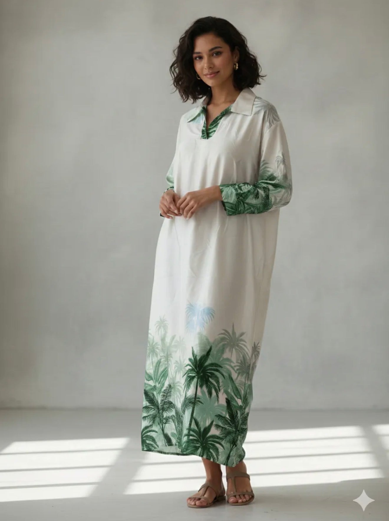 Elegant Italian Satin Floral Dress