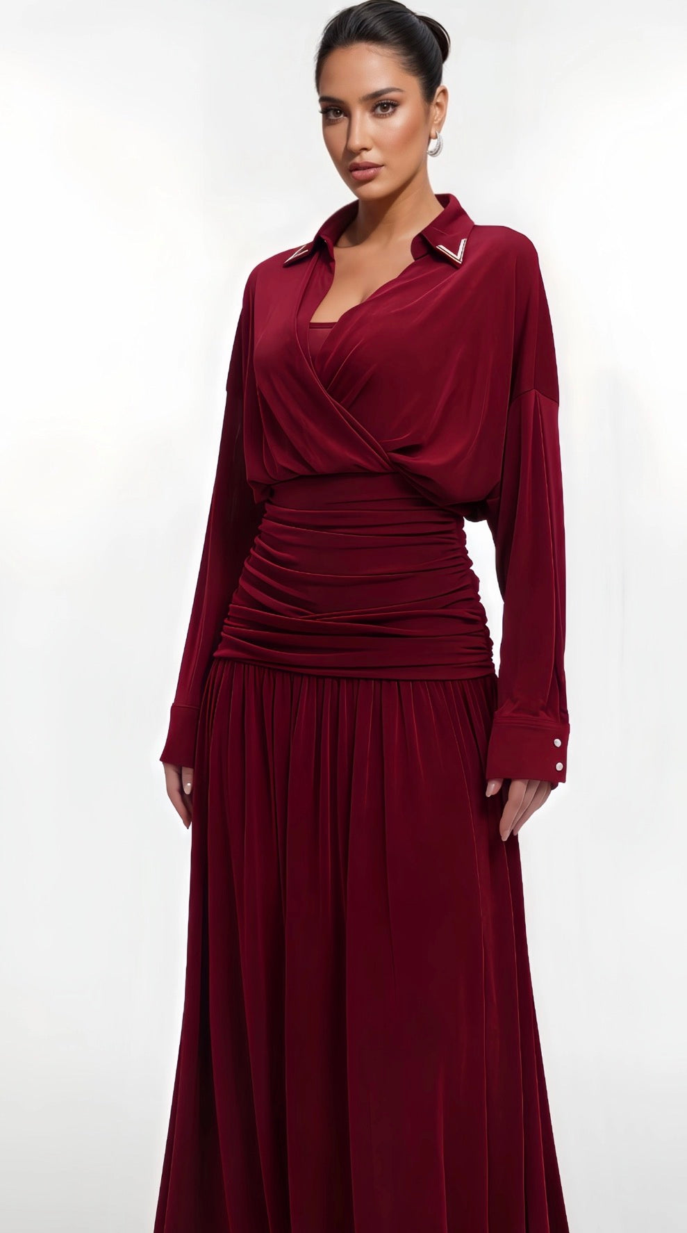 Burgundy Elegant Maxi Dress