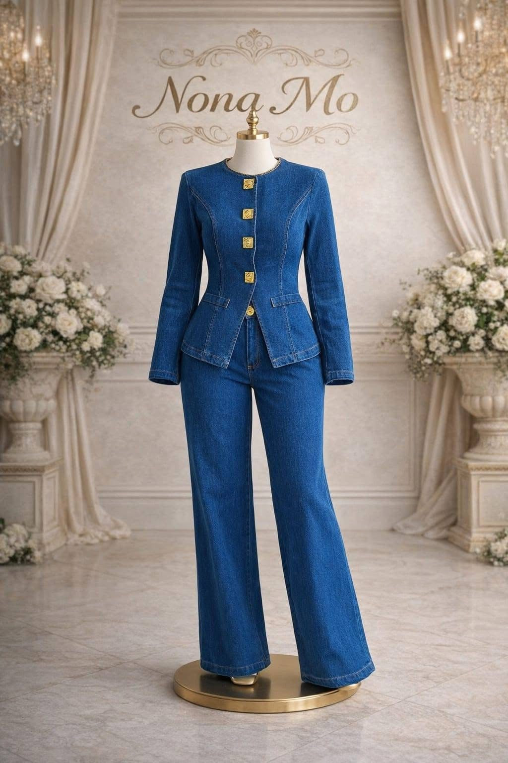 Chic Denim Two-Piece Set