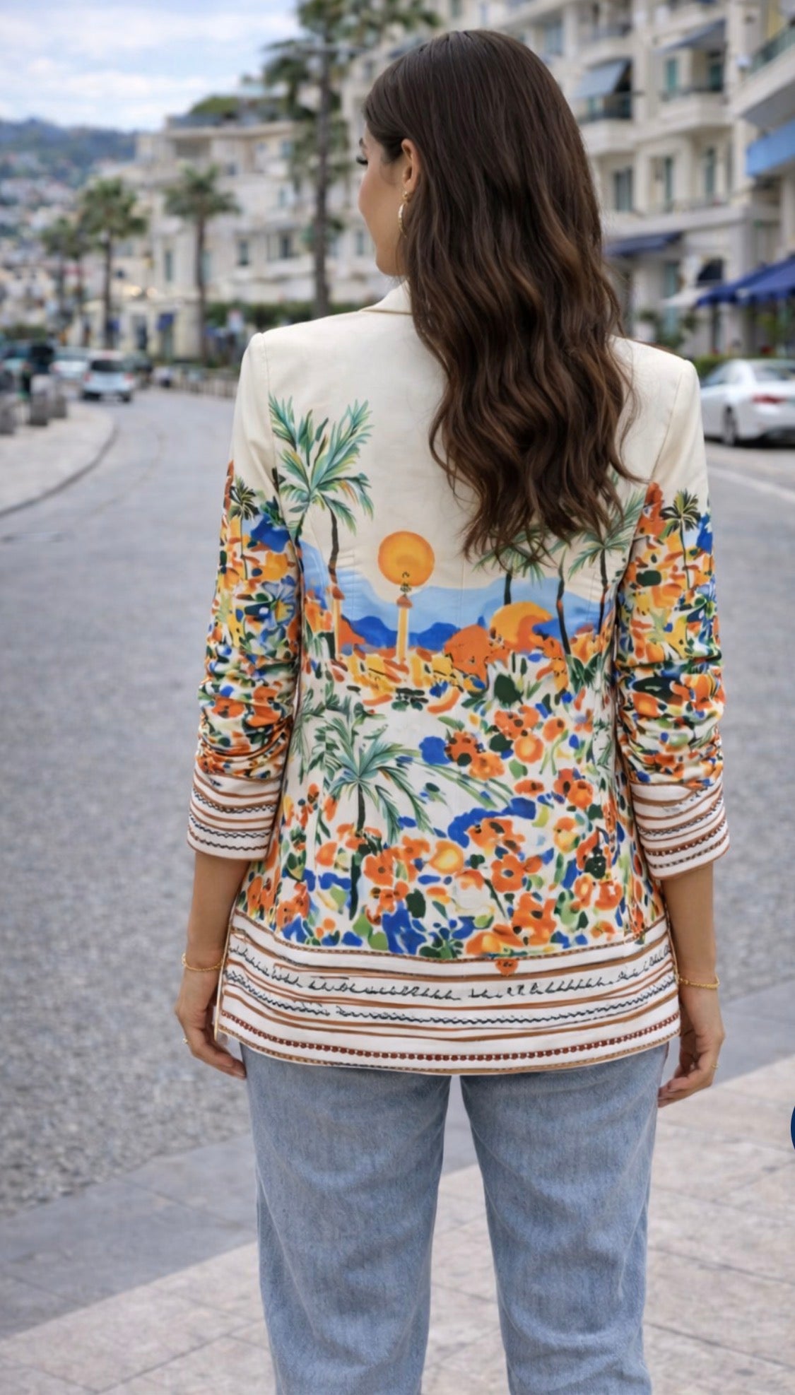 Italian ✨women's jacket with a Mediterranean print