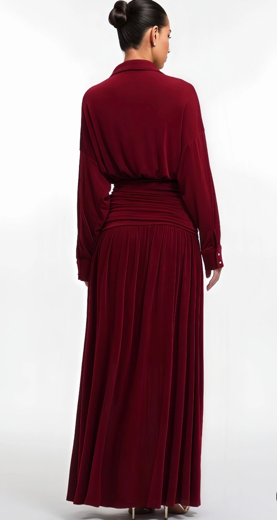Burgundy  Elegant Maxi Dress