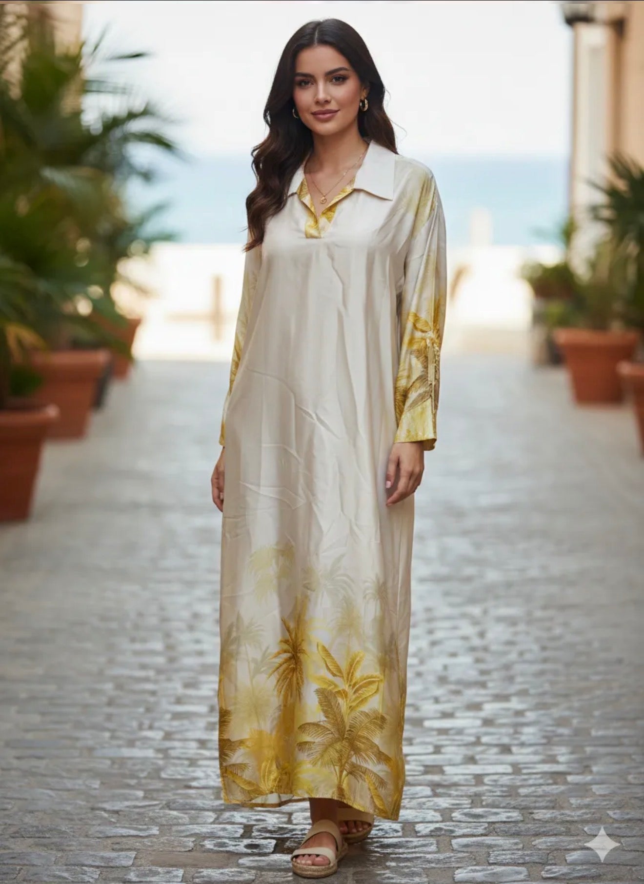 Elegant Italian Satin Floral Dress